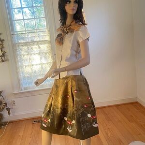 Maeve Anthropology A - line skirt with birdcage pattern. Size 4. Preowned